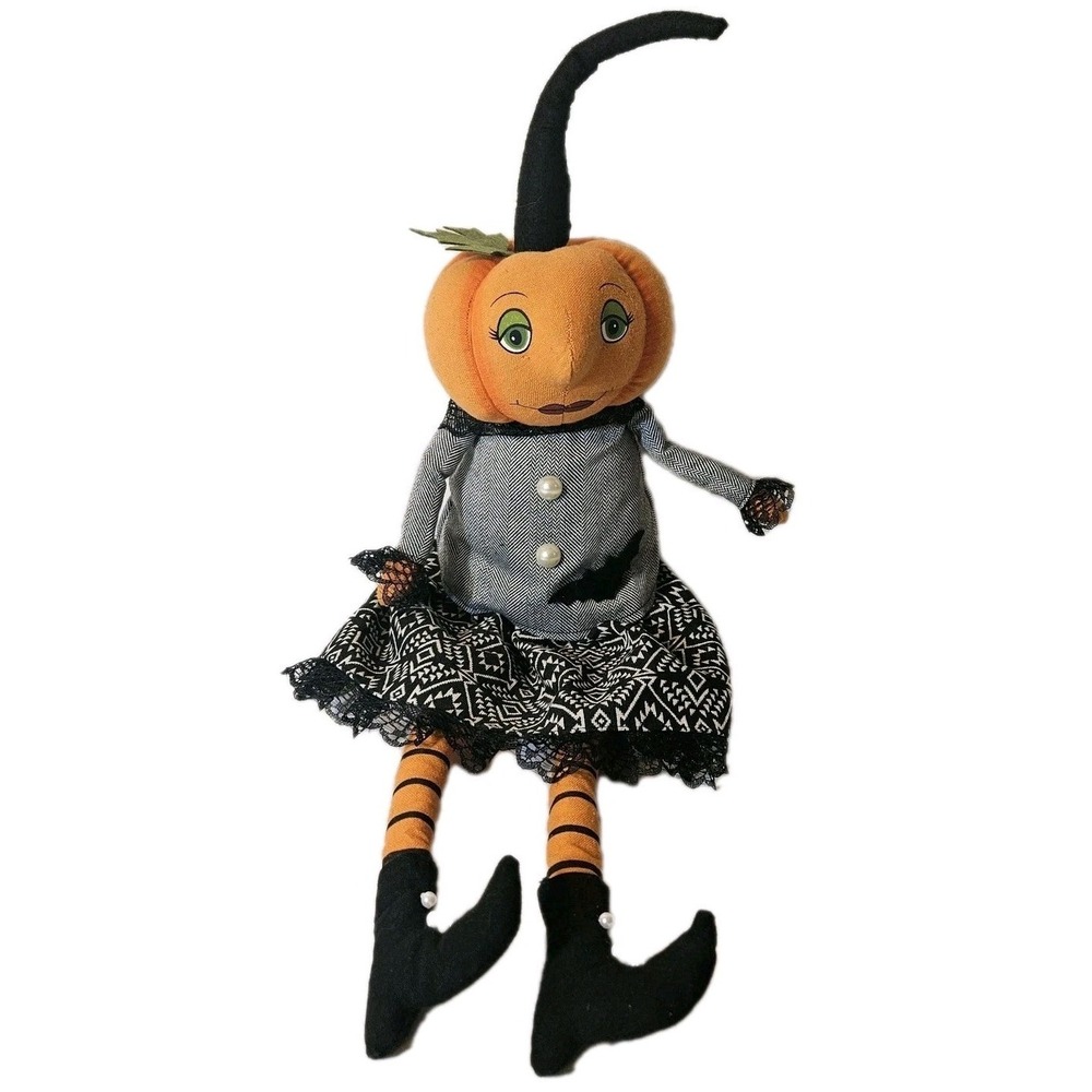 Sweet Street Shelf Sitter Halloween Pumpkin Lady 20"  Jack-o'-lantern